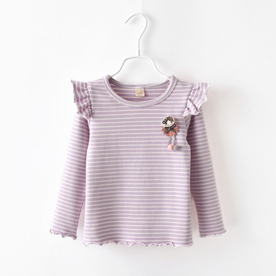 Παιδική μπλούζα για τα κορίτσια με λουλούδια μοτίβο ρίγες - δύο μοντέλα