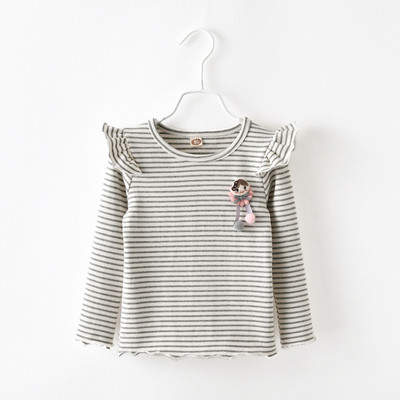 Παιδική μπλούζα για τα κορίτσια με λουλούδια μοτίβο ρίγες - δύο μοντέλα