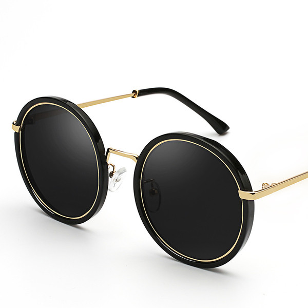 Ochelari de soare moderni de dama cu lentile rotunde si rama subtire in trei culori