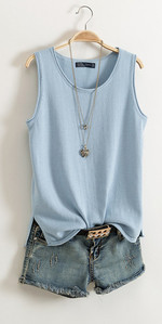 Top din bumbac tăiat zilnic, în mai multe culori