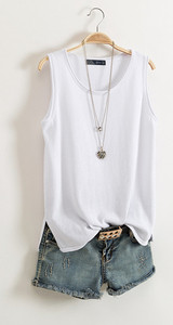 Top din bumbac tăiat zilnic, în mai multe culori