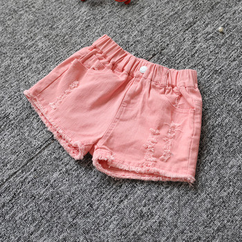 Детски къси панталони за момичета накъсани  в три цвята