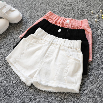 Children`s shorts for girls torn in three colors