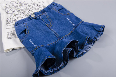 Παιδική φούστα denim για κορίτσια σε μπλε χρώμα