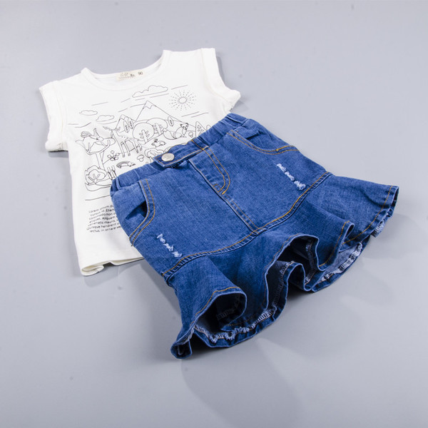 Fusta de blugi pentru fete pentru copii in albastru