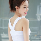 Maieu de damă elastic cu bretele groase și spate în formă de V în mai multe culori