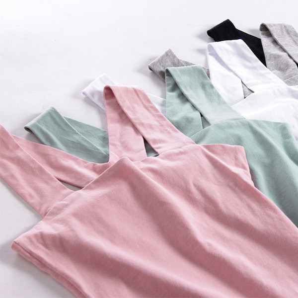 Maieu de damă elastic cu bretele groase și spate în formă de V în mai multe culori