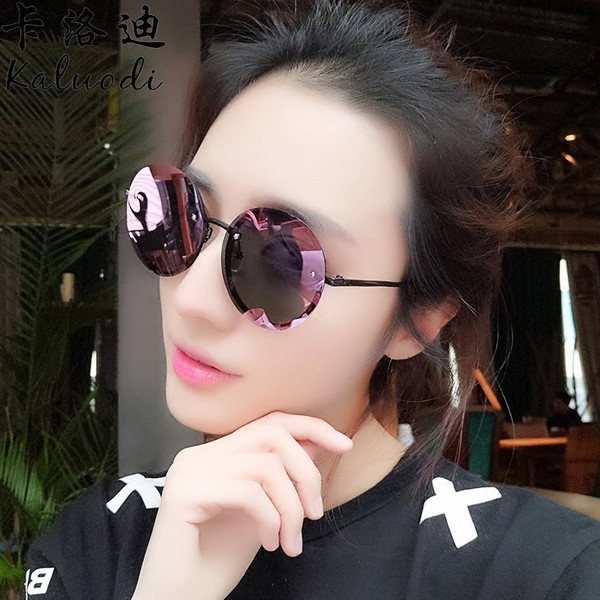 Nou! Ochelari de soare moderni de dama cu lentile rotunde si rama subtire in mai multe culori