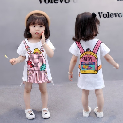 Ежедневна детска рокля за момичета с апликация - два модела