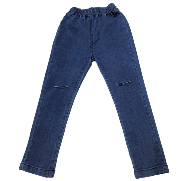 Blugi rupți pentru copii pentru fete în albastru