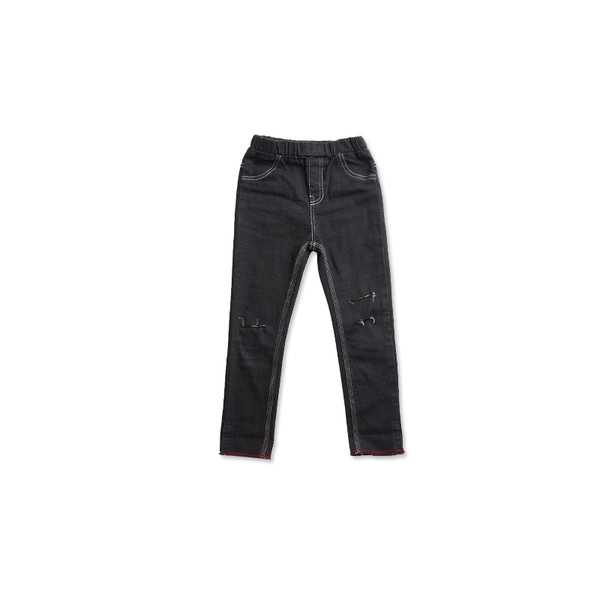 Blugi casual pentru copii pentru fete rupti in negru