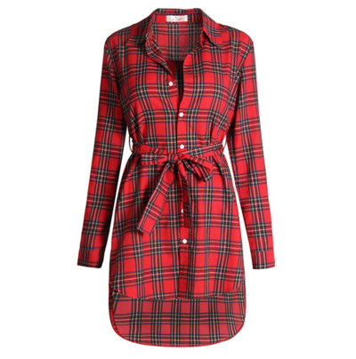 Cămașă lungă în carouri sportiv-elegantă pentru doamne