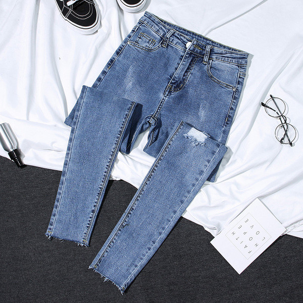 Blugi casual dama model slim - rupti, in doua culori