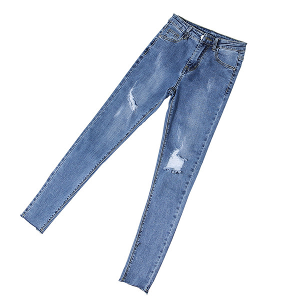 Blugi casual dama model slim - rupti, in doua culori