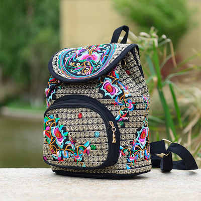 Rucsac elegant de dama cu motive florale in diferite culori