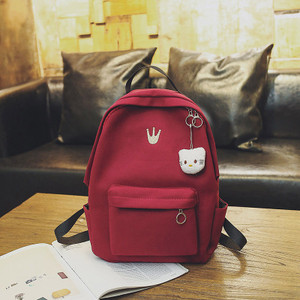 Rucsac de damă în diferite culori, cu un mic buzunar exterior și broderie colorată