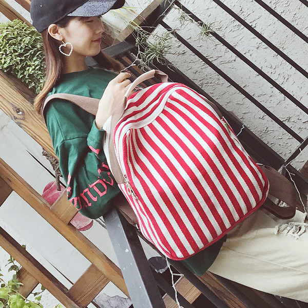 Rucsac de dama in trei culori cu bretele duble late