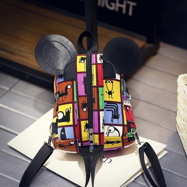 Rucsac mic colorat pentru femei cu imprimare 3D