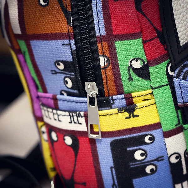 Rucsac mic colorat pentru femei cu imprimare 3D