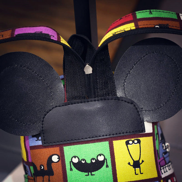 Rucsac mic colorat pentru femei cu imprimare 3D