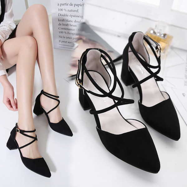 Sandale de dama din piele intoarsa, inchise in fata, cu bretele incrucisate