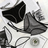 Bikini casual dama cu cravate si panglica in mai multe culori