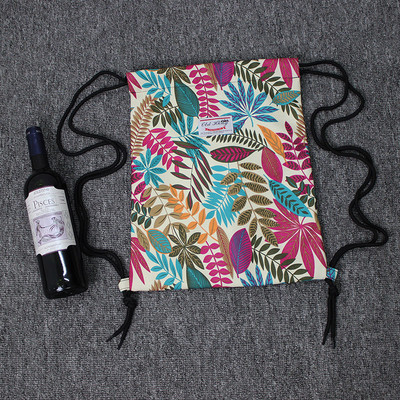 Γυναικείο σακίδιο με floral εκτύπωση με διπλές λεπτές λουρίδες