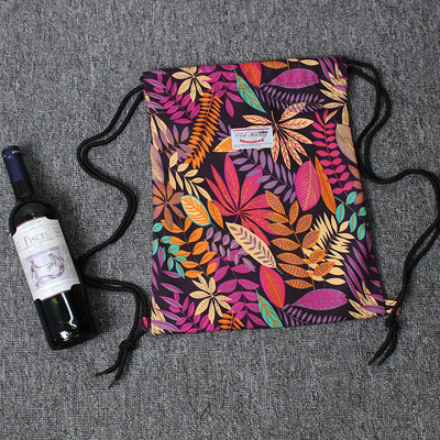 Γυναικείο σακίδιο με floral εκτύπωση με διπλές λεπτές λουρίδες