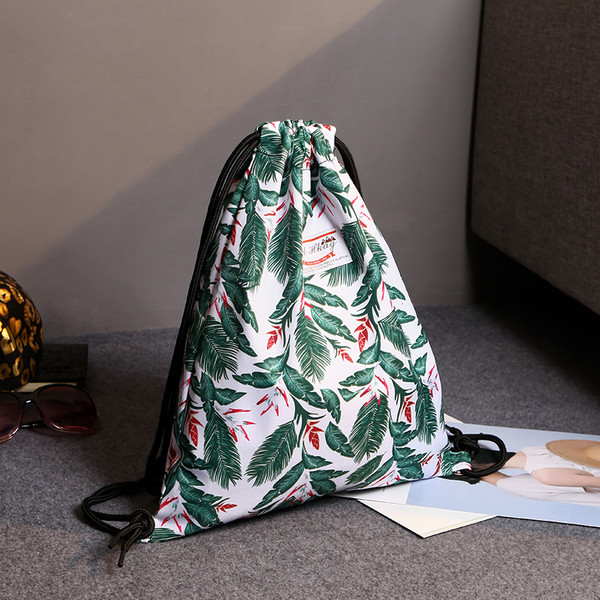 Γυναικείο σακίδιο με floral εκτύπωση με διπλές λεπτές λουρίδες