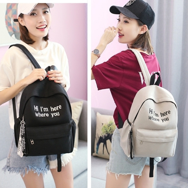 Rucsac de dama in diferite culori cu broderie si inscriptionare