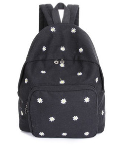 Rucsac de damă de zi cu zi în culori luminoase cu motive florale