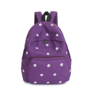 Rucsac de damă de zi cu zi în culori luminoase cu motive florale