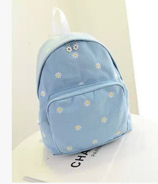 Rucsac de damă de zi cu zi în culori luminoase cu motive florale