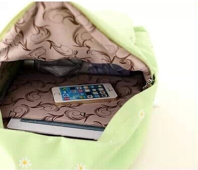 Rucsac de damă de zi cu zi în culori luminoase cu motive florale