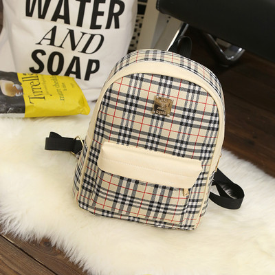 Rucsac de damă în carouri în trei culori