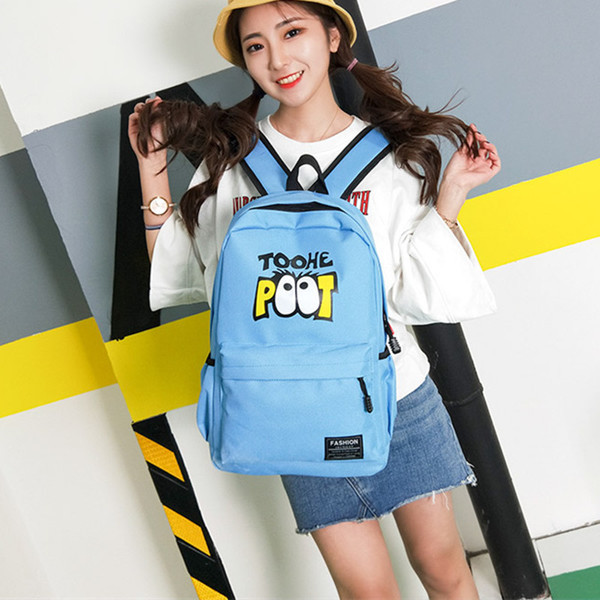 Rucsac de damă cu bretele duble largi în mai multe culori cu inscripție