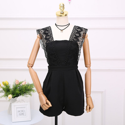 Salopeta scurta de dama eleganta cu dantela in mai multe culori