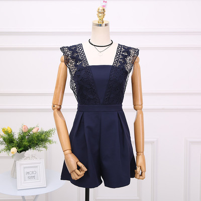 Salopeta scurta de dama eleganta cu dantela in mai multe culori