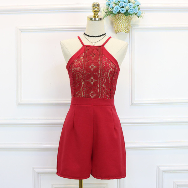 Stílusos női jumpsuit csipkével több színben