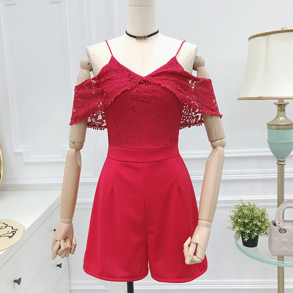 Salopeta dama cu dantela si bretele subtiri in mai multe culori