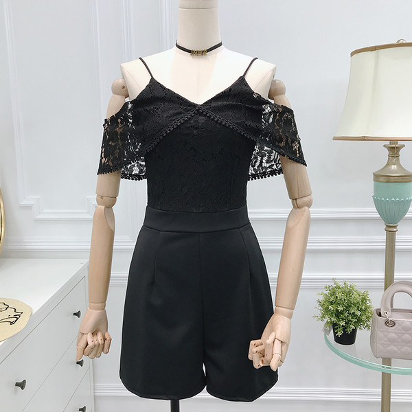 Salopeta dama cu dantela si bretele subtiri in mai multe culori