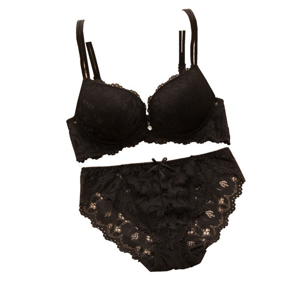 Set elegant din dantelă de damă din două părți-sutien + bikini în culori diferite