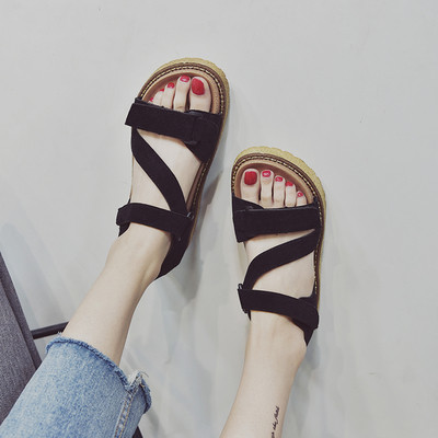 Sandale casual de dama cu platforma cu autocolante