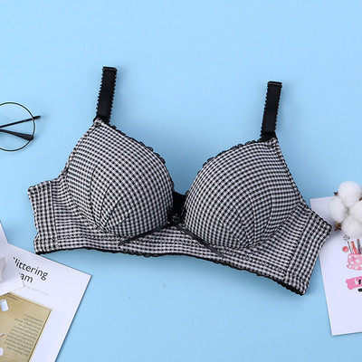 Női alkalmi kockás melltartó párnákkal, különböző színekben