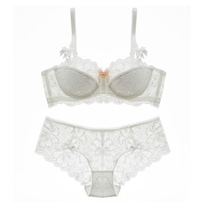 Finom női csipke fehérnemű-stúdió-bikini szett fém díszítéssel négy színben