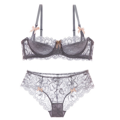 Finom női csipke fehérnemű-stúdió-bikini szett fém díszítéssel négy színben