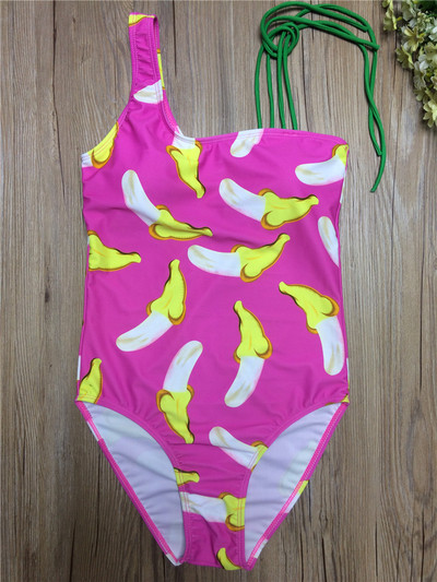 Costum de baie intreg nou pentru doamne in albastru si roz cu imprimeu si curea