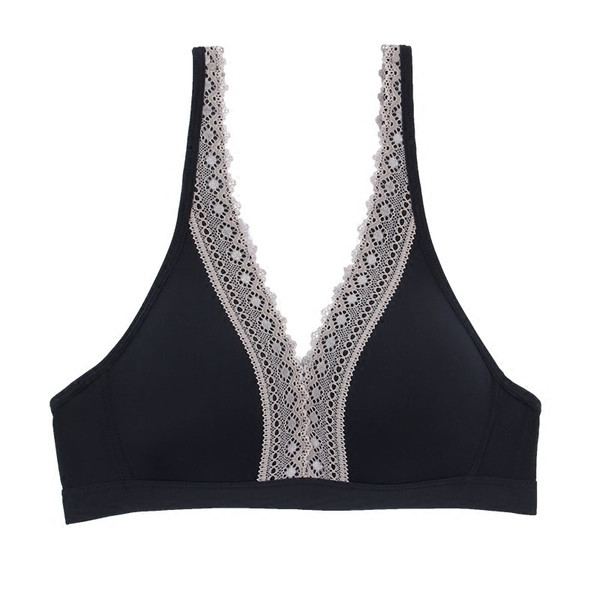 Finom női melltartó érdekes V-nyakkal, két színben