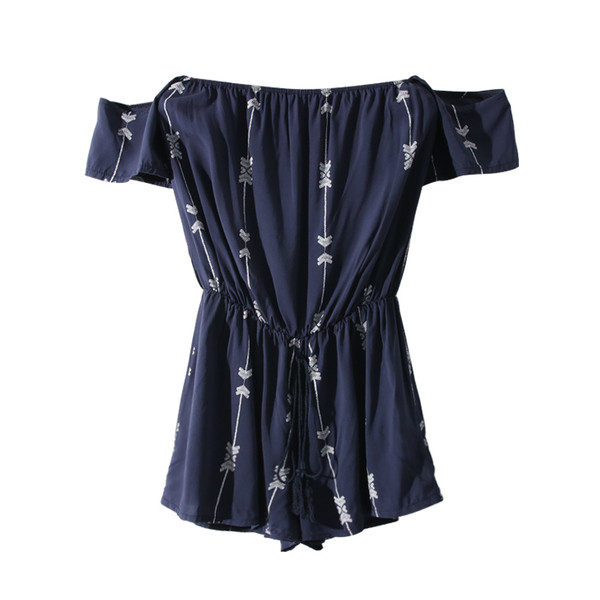 Salopetă casual de damă cu umerii căzuți în trei culori