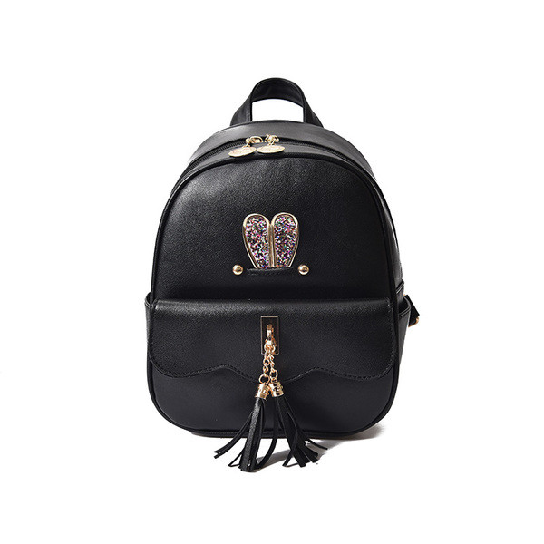 Öko bőrből készült női hátizsák fém elemekkel és díszítő kövekkel